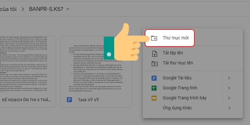 Cách tạo thư mục trong google Drive